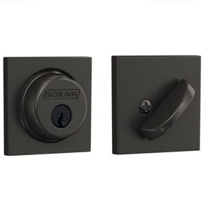 Schlage B60 N622 Deadbolt, Keyed 1 Side, Highest Residential Security, Black